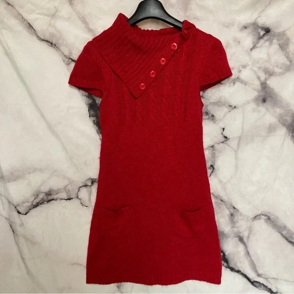 strapless open back dress Christmas Red Velvet Girls Dress 5 main image 1